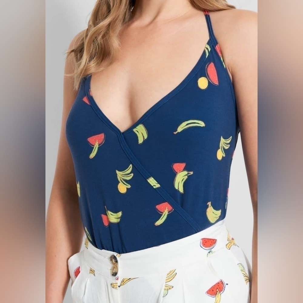 Modcloth Fruit Halter Bodysuit XS